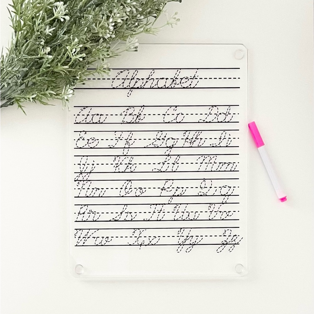 Acrylic cursive tracing board